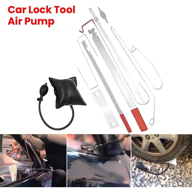 Rosvola Pompe à air portative Trousse à Outils Porte de véhicule de Voiture Verrouillage de la clé Ouverture d'urgence Ouvrir