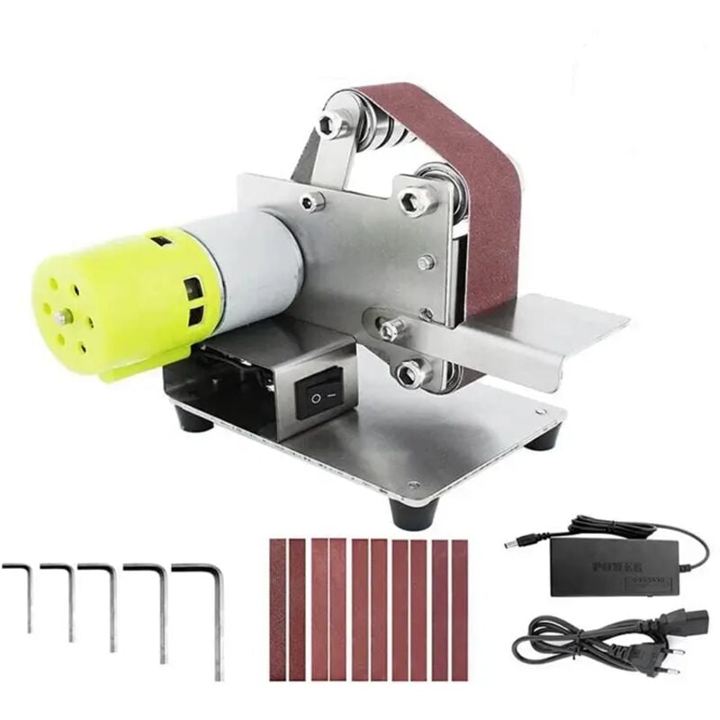 Ponceuse à bande ponceuse électrique,7 Contrôle de vitesse variable,Réglable min ponceuse stationnaire excentrique ponceuse à Bande Avec 10 Bandes