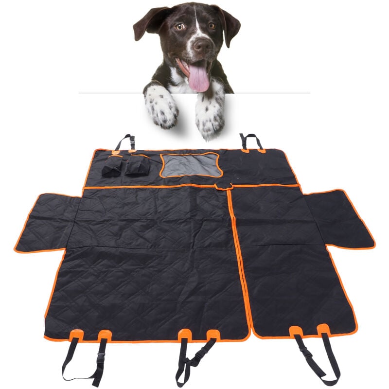 Protection Coffre Voiture Chien avec Protection Latérale, Universel Housse Voiture Chien Imperméable & Résistant Aux Rayures,147 x 137 cm - Rosvola