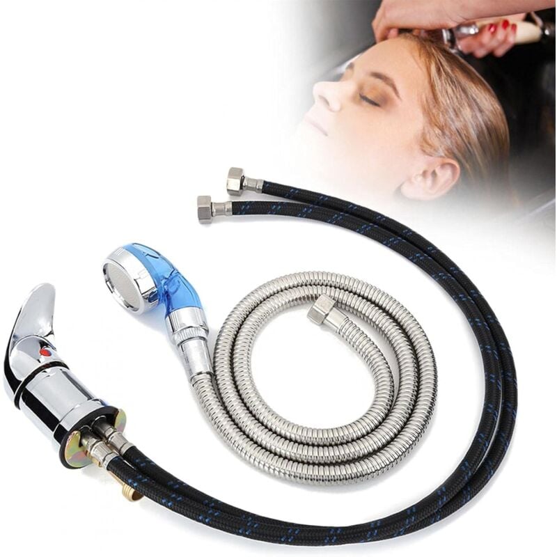 Robinet de lit de shampooing de 70 cm, pommeau de douche de 120 cm, robinet de lavage pour salon de coiffure, robinet de mélange chaud et froid