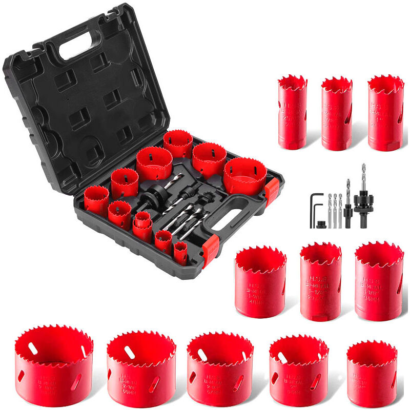 Rosvola - Scie Cloche Bi-métal, 17 pcs Coffret de Scie Trépan avec 11PCS Lames de Scie 19-68 mm, Profondeur de Coupe: 40 mm, Parfaite pour Percer Le
