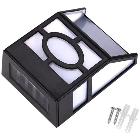 Rosvola Solar-Wandleuchte mit 2 LEDs, warmweiß, für Gartenwege, Zäune und Innenhöfe