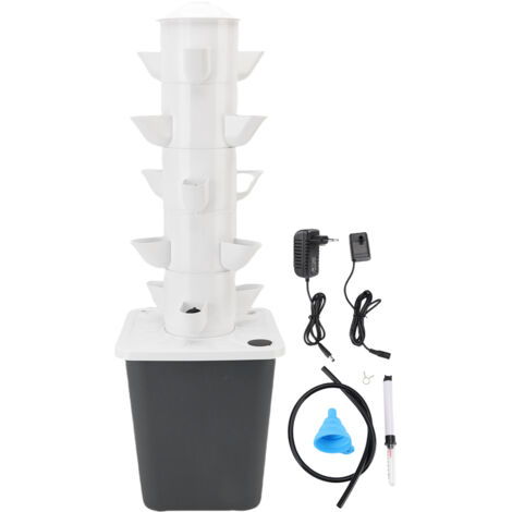 Rosvola Tour hydroponique verticale, 15 trous, réservoir d'eau de 10l, gain de place, plantation pour la maison, l'école, prise ue