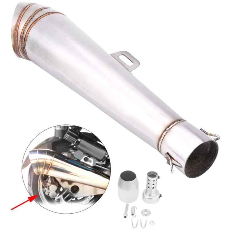 Tuyau d'Echappement Embout Silencieux En Acier Inoxydable Moto Universel pour modèles de diamètre 51 mm/2 pouces - Rosvola