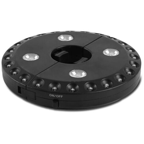 ROSWELL luce da ombrellone, 24+4 LED. Funziona con 4 pile AA non fornite