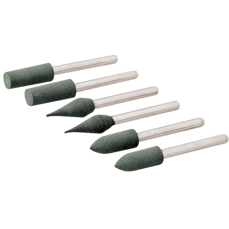 719801 Rotary Tool Rubber Polishing Point Set 6pce 6mm Dia - Silverline