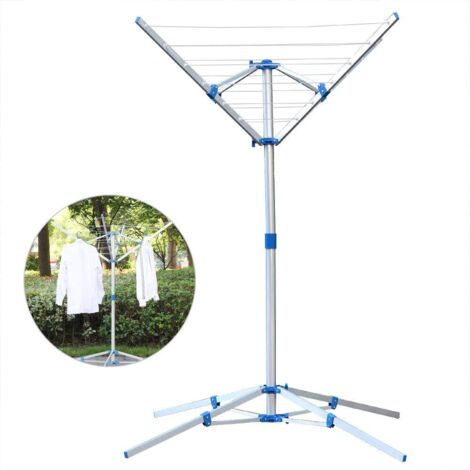 Rotary Washing Line Clothes Airer 4 Arm Folding Dryer Rack Aluminium Frame for Indoor and Outdoor