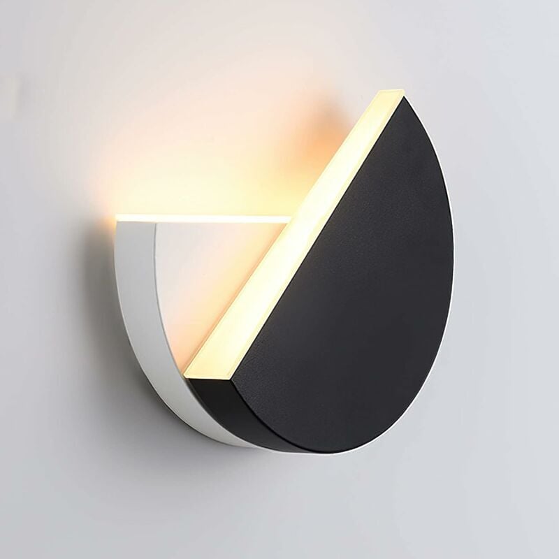 Rotatable Wall Lamp, 360°Adjustable Decorative Wall Lighting Fixture with 12W led, 3000K Warm White Modern Creative Art Deco Black Wall Light for