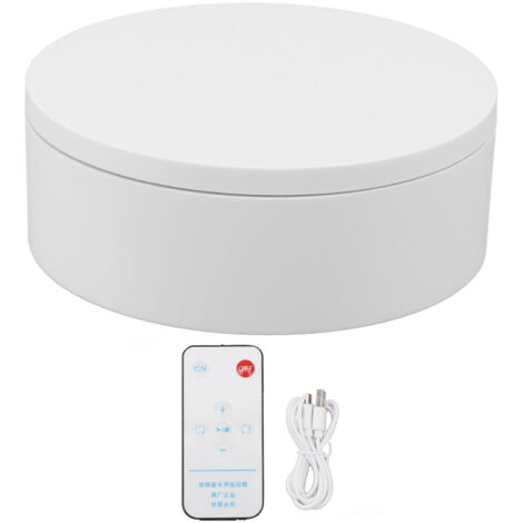 Rotating Display Stand White Plug in Remote Control Load Bearing 3kg Automatic Rotating Stand for Products Diameter 13cm / 5.1in