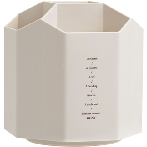 Rotating Pen Holder Large Capacity 5 Compartments Rotating Desk Organizer for Office
