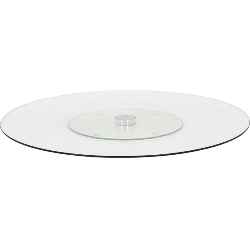 Rotating Serving Plate Transparent 60 Cm Tempered Glass Vidaxl