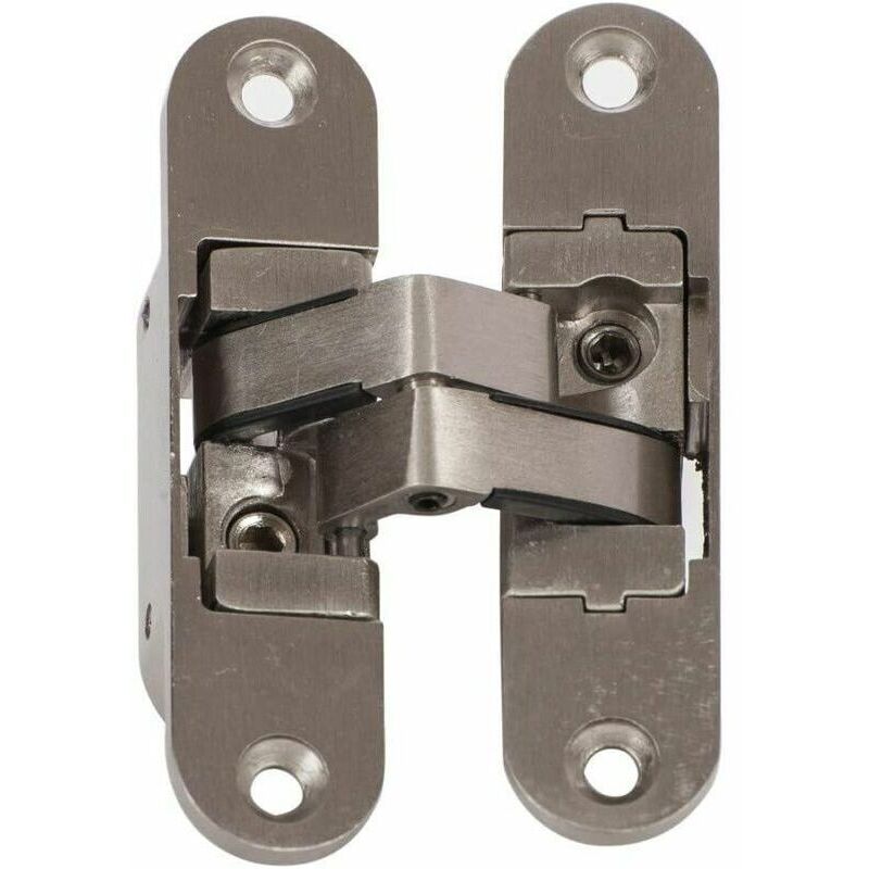 Rotationnel-Charnière Invisible'KLOSE besser' - 3D Aluminium. Couleur Inox Satiné. - Droite