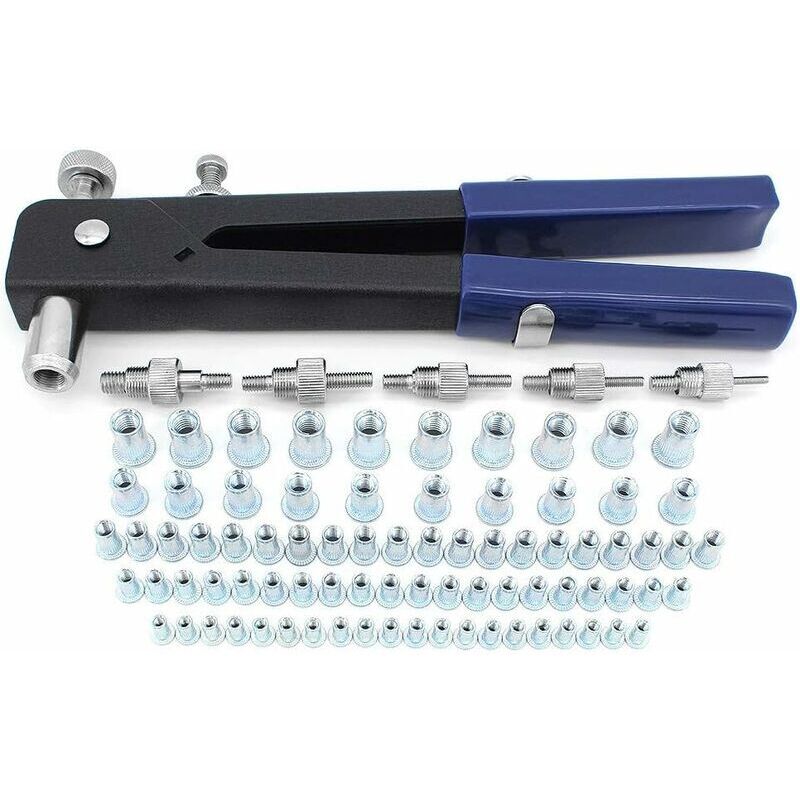 Rotationnel-Kit d'écrous à rivets filetés pour filetage M3 M4 M5 M6 M8, 106 pinces à rivets Kit d'écrous à rivets