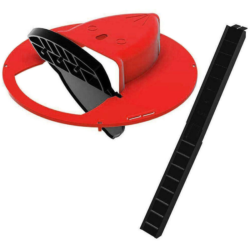 Rotationnel-Piège à souris Flip Top Piège à souris à réinitialisation automatique Rouge, couvercle de seau coulissant Piège à souris