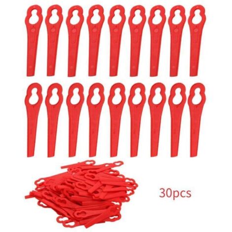 Rote Ersatzmesser für Rasenmäher, 30 Stück, Kunststoff, für FRT18A, FRT18A1, Art. 46155, FRT20A1, Zubehör