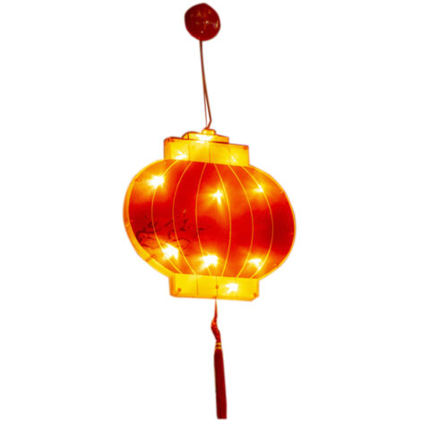 Rote LED-Laterne als dekorativer Glücksbringer zum Chinesischen Neujahr fürs Schlafzimmer