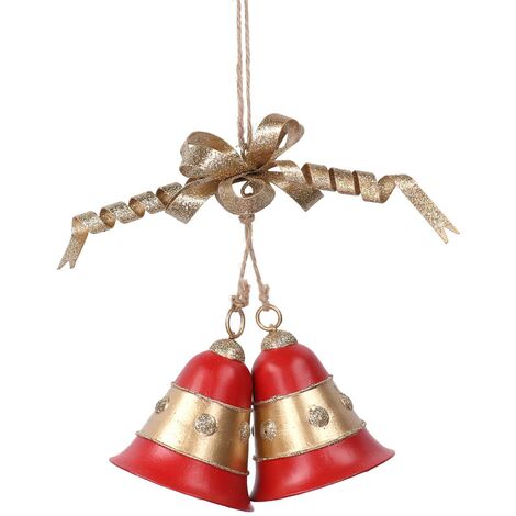 Rote Metallglocke cm23x15x6