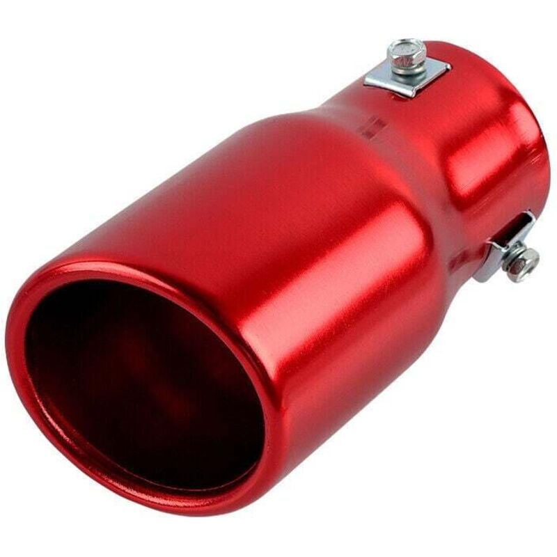 Image of SNQ - Rote runde Form Auto Auspuff Schalldämpfer Spitze gerade Rohr 63mm 2,5 'Einlass
