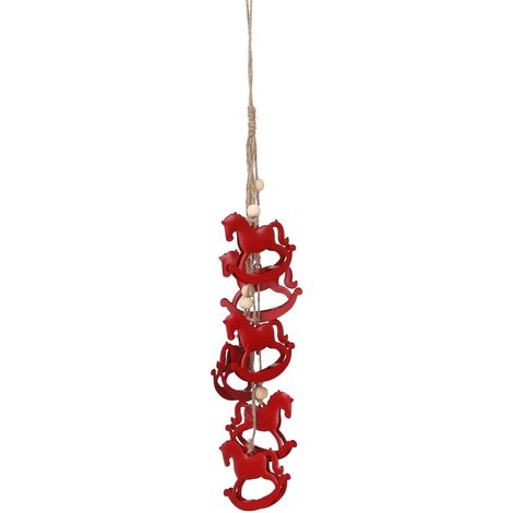 Rote Schaukelpferd-Metallgirlande cm48x4h4