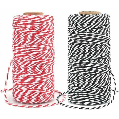 Rote und schwarze Schnur – 2 x 100 m für Geschenkverpackungen, Gebäck, DIY LYLM