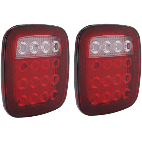 Rote und weiße LED-Rückfahrscheinwerfer mit 16 LEDs für Jeep Wrangler JK CJ YJ (1976-2006)