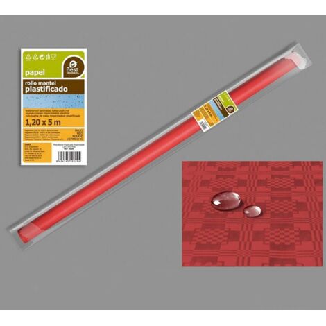 Rote wasserdichte Tischdeckenrolle 5 x 1,2 m