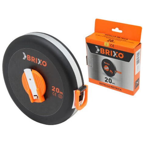 Rotella metrica Brixo nastro 15 mm in fibra di vetro lungh. Mt. 20