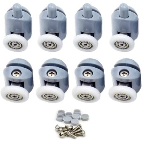 Rotella per porta scorrevole, Rotella per porta doccia scorrevole Rulli per porta doccia da 23 mm Rotelle per cabina doccia per bagno 8 pezzi (4 nella parte superiore e 4 nella parte inferiore)