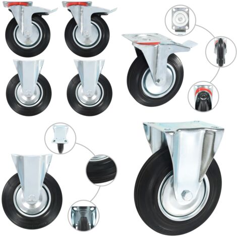 Rotelle 4 pz 200 mm - Ruote per carrelli - Ruote per tavoli