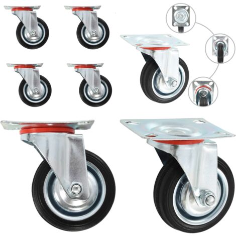 Rotelle Girevoli 4 pz 75 mm - Ruote per mobili - Ruote per carrelli