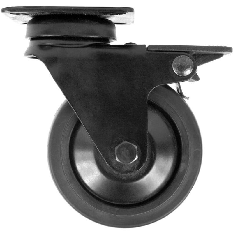 Rotelle Girevoli con Freno 75 mm 4 pz Nere - Mac
