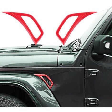 Roter ABS-Auspuffverkleidungsaufkleber für Jeep JL Wrangler 2018 2019 2020 Jeep Wrangler Zubehör