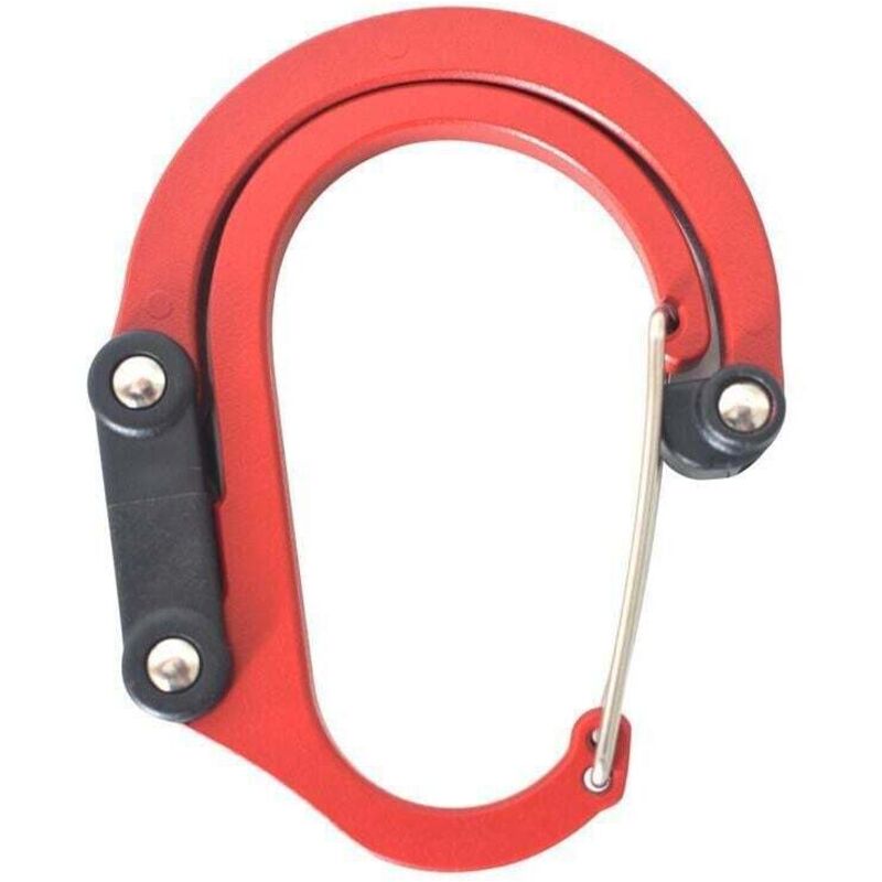 Image of Roter, drehbarer D-förmiger Karabiner