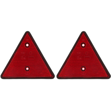 Roter dreieckiger Rückspiegel für LKWs, 2 Stück, robustes Polycarbonat, Doppelloch, wasserdicht für Anhänger und Wohnwagen