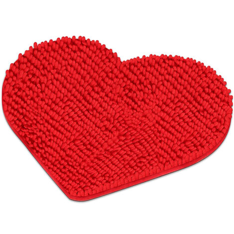 Roter Herz-Teppich zum Valentinstag, strapazierfähige dekorative Fußmatte für Badezimmer, Schlafzimmer und Eingangsbereich