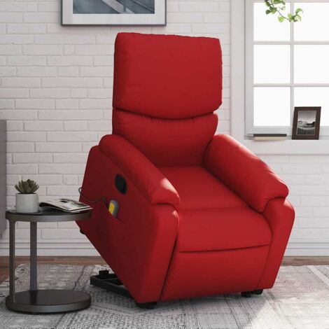 Roter Massage-Sessel aus Kunstleder