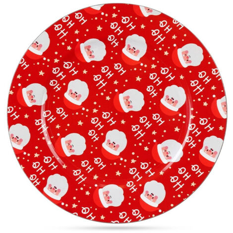 Roter Weihnachtsmann Platzteller 33 cm
