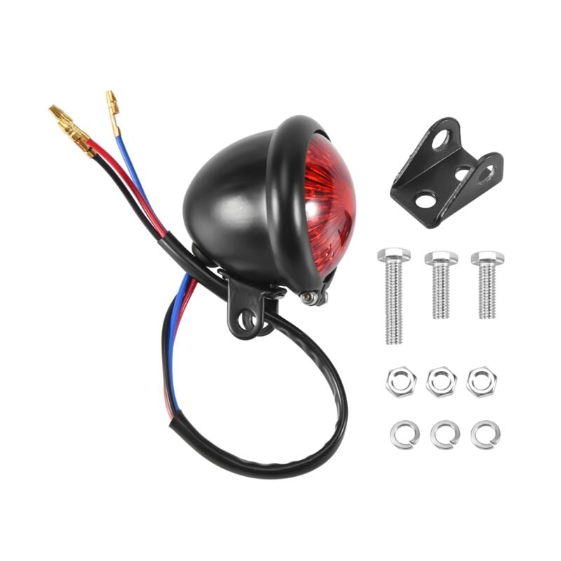 Image of Tlily - Rotes 12V LED-Rücklicht in Schwarz für Cafe Racer für Chopper