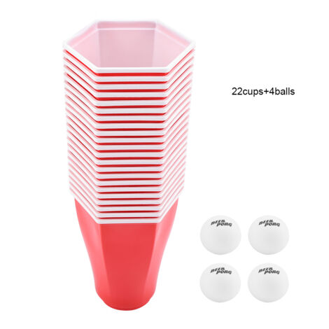 Rotes Hexcup Beer Pong Becherspiel für Partys
