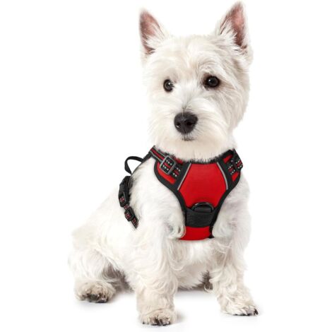 Rotes Hundegeschirr, Größe S, Brustumfang 34–63 cm, 1 Stück, verstellbar, gepolstert, Hundeweste, Polyester, Haustierweste