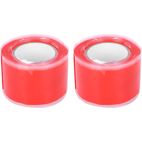 Rotes Silikonklebeband, 2 Rollen – feuer- und hochtemperaturbeständig, 0,5 x 25 mm