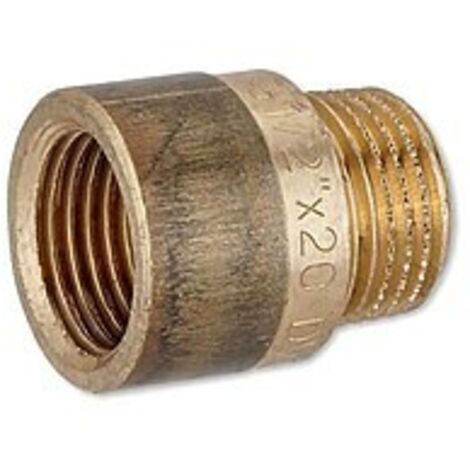 Rotguss Gewindefitting-Hahnverlängerung 1/2'' x 20 mm