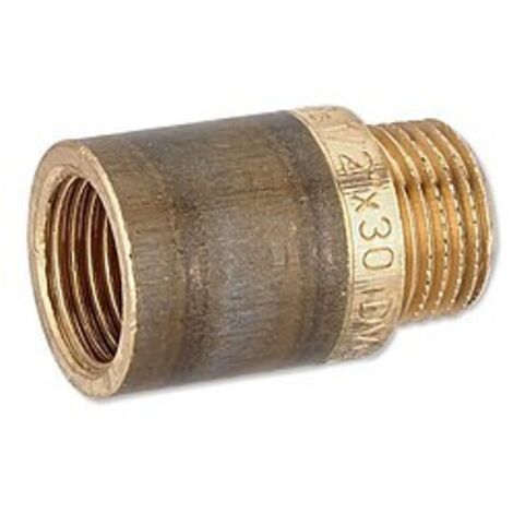 Rotguss Gewindefitting-Hahnverlängerung 1/2'' x 30 mm