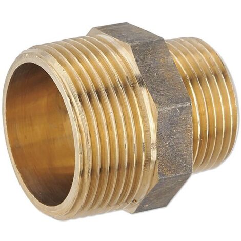 Rotguss Gewindefitting-Reduktionsnippel 1 1/4'' AG x 1'' AG - mit Sechskant