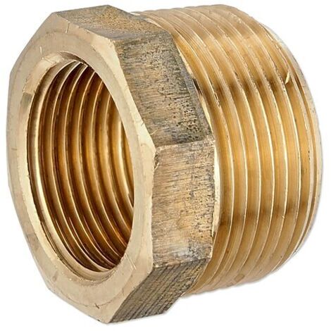 Rotguss Gewindefitting-Reduzierstück 1 1/4'' AG x 1'' IG - mit Sechskant