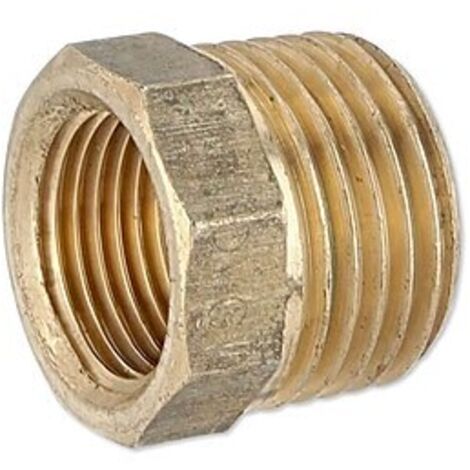 Rotguss Gewindefitting-Reduzierstück 1/2'' AG x 3/8'' IG - mit Sechskant