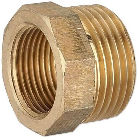 Rotguss Gewindefitting-Reduzierstück 1'' AG x 3/4'' IG - mit Sechskant