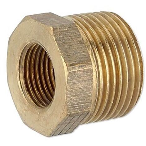 Rotguss Gewindefitting-Reduzierstück 3/4'' AG x 3/8'' IG - mit Sechskant