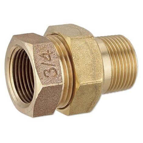 Rotguss Gewindefitting-Verschraubung 3/4'' IG x 3/4'' AG - flachdichtend