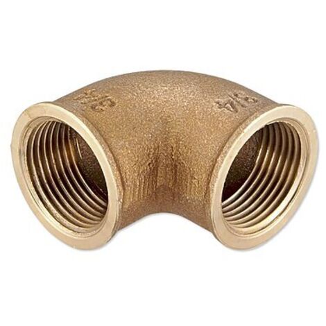Rotguss Gewindefitting-Winkel 90° - 3/4'' IG x 3/4'' IG